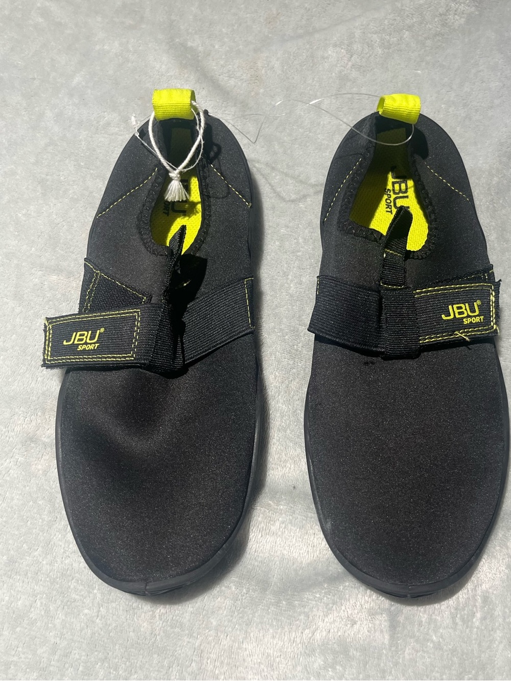 Men’s Black Water Shoes with Yellow Accent, JBU by Jumbo Size 9